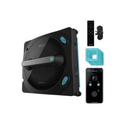 Cecotec Windows Cleaner Robot | Conga Windroid 1490 TwerkingSpray Connected | Corded | Black
