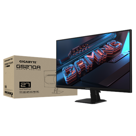 Gigabyte | Gaming Monitor | GS27QA | 27 " | IPS | QHD | 16:9 | 180 Hz | 1 ms | 2560 x 1440 pixels | 