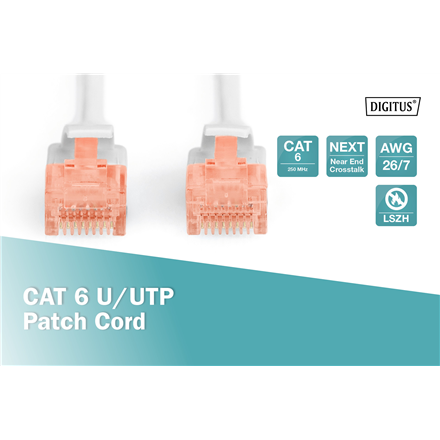 Digitus CAT 6 U/UTP | Patch cord | Length 15 m | Grey