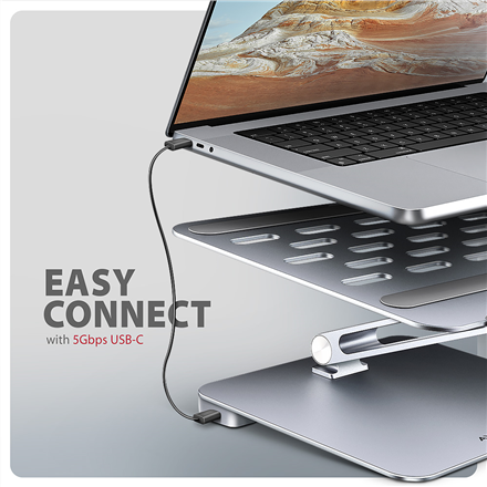AXAGON Desk Mount | HMC-STND USB-C 5Gbps Stand and Hub 7in1 | Adjustable Height