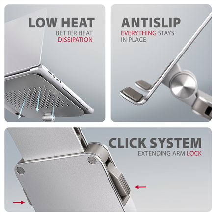 AXAGON Desk Mount | STND-LR stand with 360° rotation for laptops and tablets | Adjustable Height