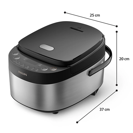 Philips Mini rice cooker | HD3093/80 3000 series | 600 W | 0.85 L | Number of programs 8 | Black/Sta