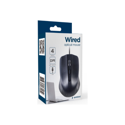 Gembird Optical Mouse | MUS-4B-01L | Wired | USB | Black