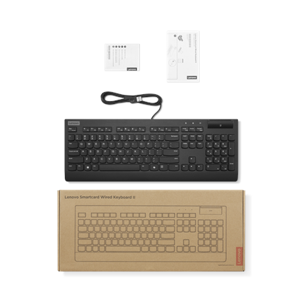 Lenovo Smartcard II | Keyboard | Wired | Estonian | Black | USB-A | Plunger type switch