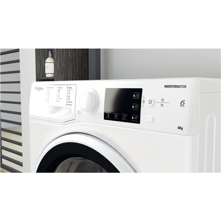 Whirlpool Washing machine | WRBSB 6249 W EU | Energy efficiency class C | Front loading | Washing ca
