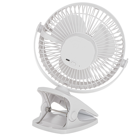 Adler Rechargeable Clip-on Desk Fan | AD 7342 | Table Fan | White | Diameter 15.5 cm | Number of spe