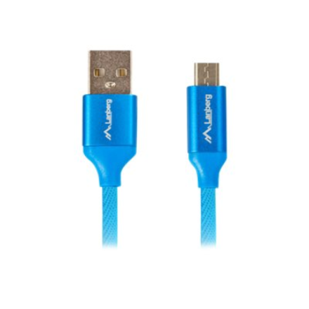 Lanberg USB Micro to USB-A 2.0 Cable Blue Premium QC 3.0