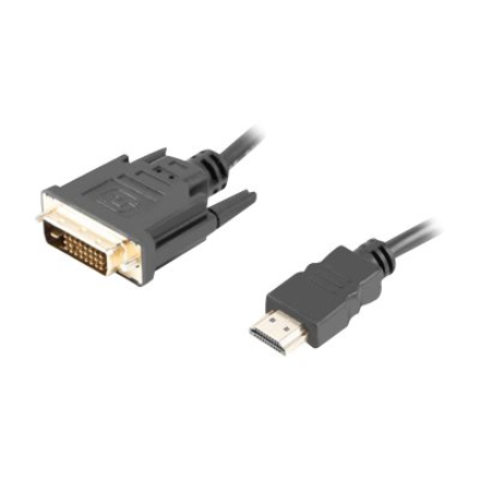 Lanberg HDMI to DVI-D Cable Dual Link with Gold-Plated 4K Connectors | CA-HDDV-20CU-0018-BK | HDMI t