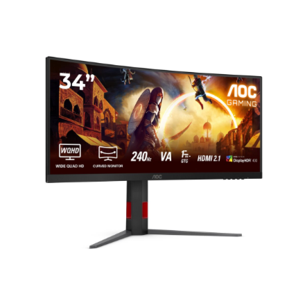 AOC | CU34G4Z | 34 " | Fast VA | WQHD | 21:9 | 240 Hz | 1 ms | 3440 x 1440 pixels | 450 cd/m² | HDMI