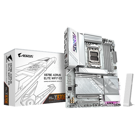 Gigabyte X870E AORUS ELITE WIFI7 ICE | Processor family AMD | Processor socket AM5 | DDR5 | Supporte
