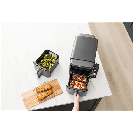 NINJA | Double Stack XL 2-Level Air Fryer with Smart Cook System | SL451EU | Capacity 9.5 L | Grey