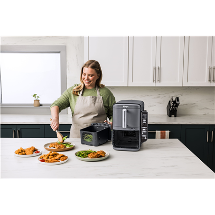 NINJA | Double Stack XL 2-Level Air Fryer with Smart Cook System | SL451EU | Capacity 9.5 L | Grey