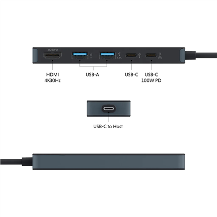 Hyper HyperDrive Flex 5 Port USB-C Hub | HD4101BKGL | HDMI ports quantity 1