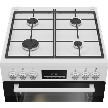 BEKO Cooker | FBM62330GWDTN | Hob type Gas | Oven type Electric | White | Width 60 cm | Grilling | L