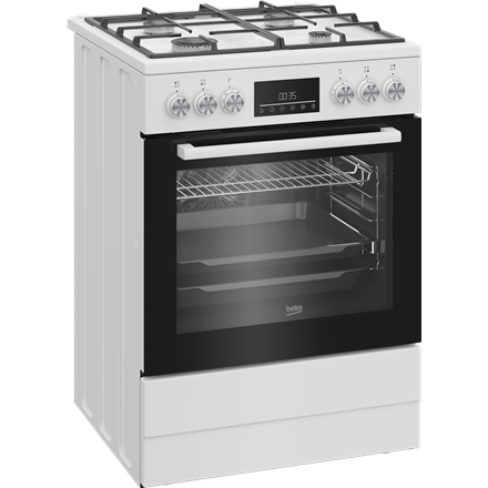 BEKO Cooker | FBM62330GWDTN | Hob type Gas | Oven type Electric | White | Width 60 cm | Grilling | L