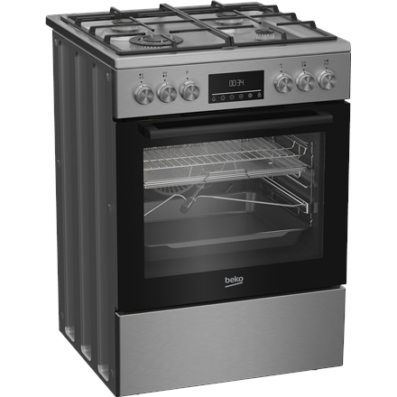 BEKO Cooker | FBMA61330GXDT | Hob type Gas | Oven type Electric | Stainless Steel | Width 60 cm | Gr