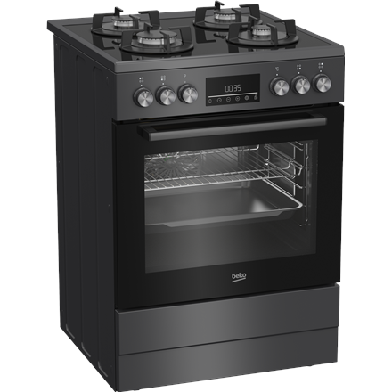 BEKO Cooker | FBM62330GADSN | Hob type Gas | Oven type Electric | Grey | Width 60 cm | Grilling | LE