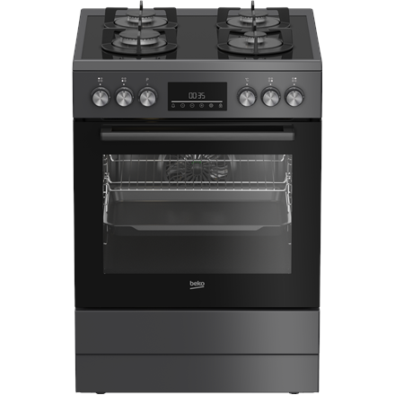 BEKO Cooker | FBM62330GADSN | Hob type Gas | Oven type Electric | Grey | Width 60 cm | Grilling | LE