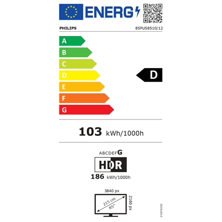 Philips QLED 4K Ambilight TV | 85PUS8510/12 | 85 | Smart TV | TITAN OS | UHD | Black