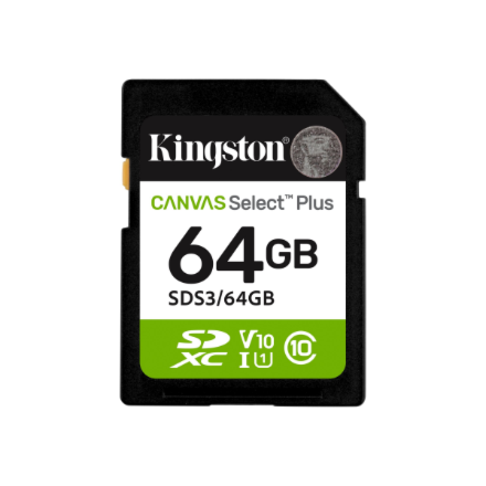 Kingston Canvas Select Plus | 64 GB | SD | Flash memory class Class 10