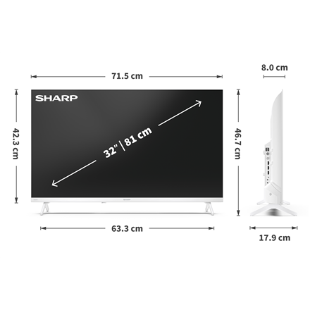 Sharp | 32HF2265EW | 32 | Smart TV | Google TV | White