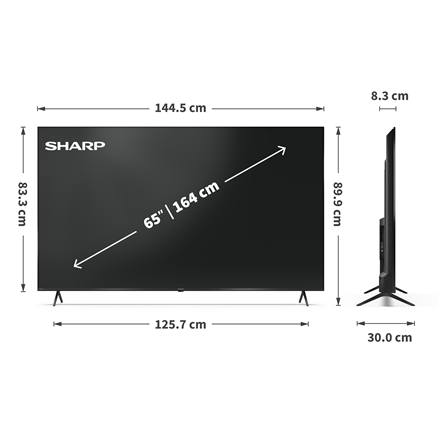 Sharp | 65HP5265E | 65 | Smart TV | Google TV | UHD | Black