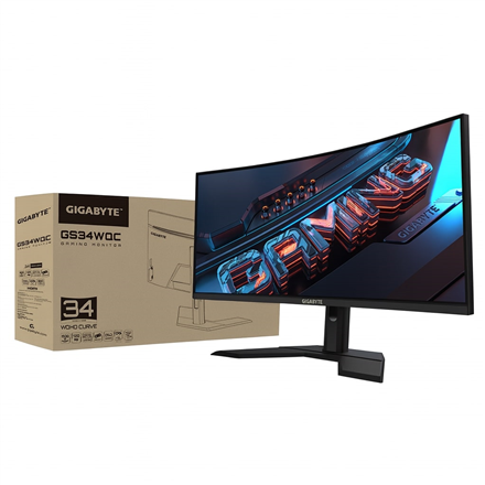 Gigabyte | GS34WQC A | 34 " | SS VA | WQHD | 120 Hz | 1 ms | 3440 x 1440 pixels | 300 cd/m² | HDMI p