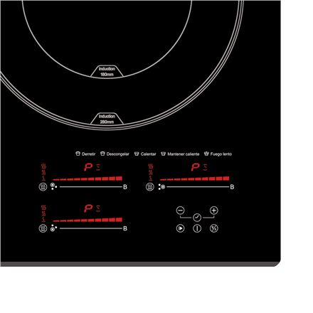 CATA Hob | INSB 6028 BK | Induction | Number of burners/cooking zones 3 | Slider Touch | Timer | Bla