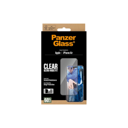 PanzerGlass Screen protector | Apple | iPhone Air | Glass | Transparent | Ultra-Wide Fit w. EasyAlig