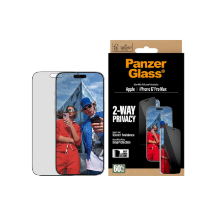 PanzerGlass Screen protector | Apple | iPhone 17 Pro Max | Glass | Transparent | Ultra-Wide Fit w. E