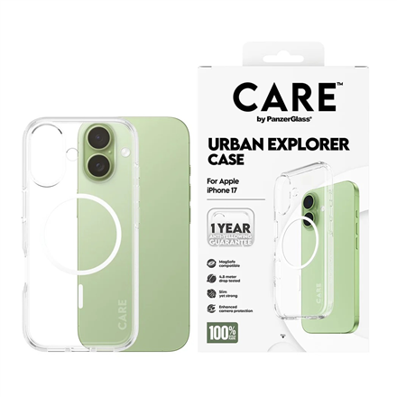 PanzerGlass Flagship Case | Back cover | Apple | iPhone 17 | Recycled plastic | Transparent | Urban 