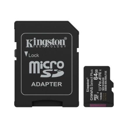 Kingston Canvas Select Plus | 64 GB | microSD | Flash memory class Class 10