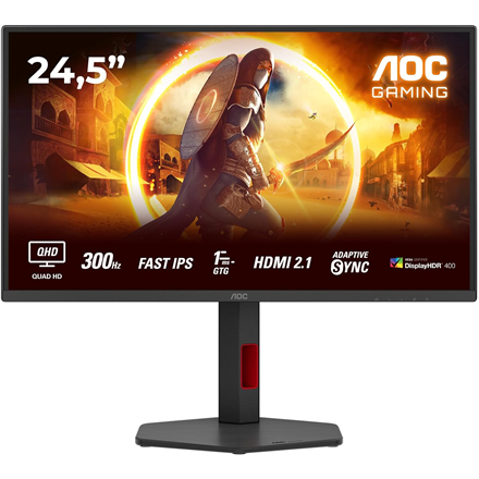 AOC | Q25G4SR | 24.5 " | Fast IPS | QHD | 16:9 | 300 Hz | 1 ms | 2560 x 1440 pixels | 400 cd/m² | HD