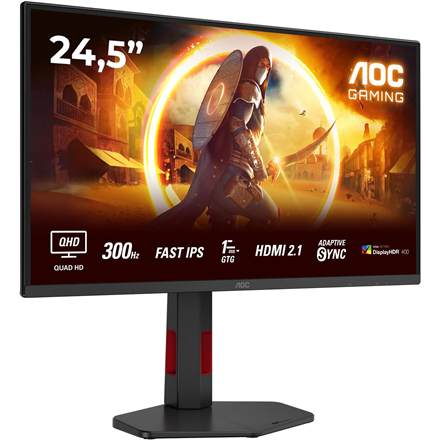 AOC | Q25G4SR | 24.5 " | Fast IPS | QHD | 16:9 | 300 Hz | 1 ms | 2560 x 1440 pixels | 400 cd/m² | HD