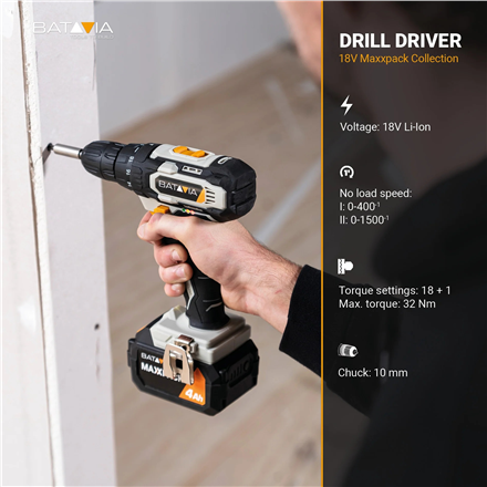 Batavia B.V. 18V Drill Driver - Without Battery and Charger in BMC