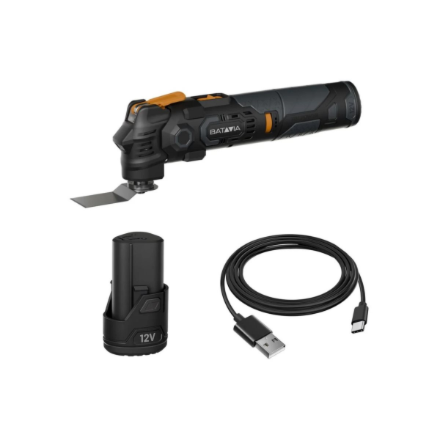 Batavia B.V. 12V Cordless Anti-Vibration Multitool - Fixxpack 2.0 Set (incl. 2.0Ah battery and USB-C