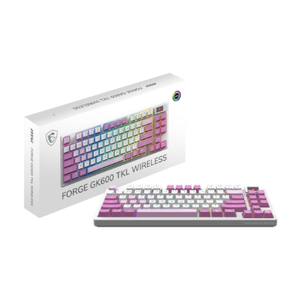 MSI FORGE GK600 TKL WIRELESS VIOLET | Gaming keyboard | Wireless | US | 2.4 GHz Wireless