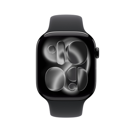 Apple Watch Series 11 GPS + Cellular 46mm Jet Black Aluminium Case with Black Sport Band - M/L | Sma