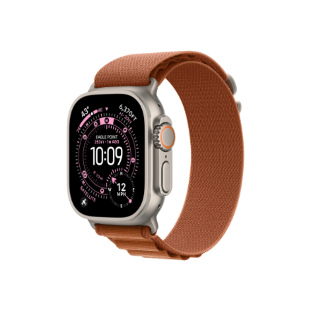 Apple | 49mm Terra Cotta Alpine Loop - Large - Natural Titanium Finish