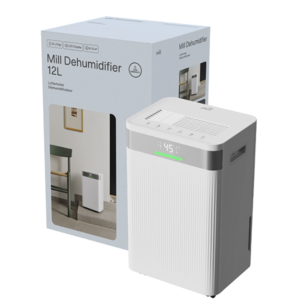 Mill Dehumidifier | MDH12 | Power 200 W | Suitable for rooms up to 8-15 m² | Water tank capacity 2 L
