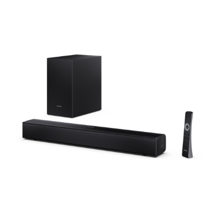 Sharp Compact 2.1 Soundbar with Wireless Subwoofer | HT-SBW121 | 240 W | Bluetooth | Black | Wireles