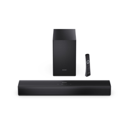 Sharp Compact 2.1 Soundbar with Wireless Subwoofer | HT-SBW121 | 240 W | Bluetooth | Black | Wireles
