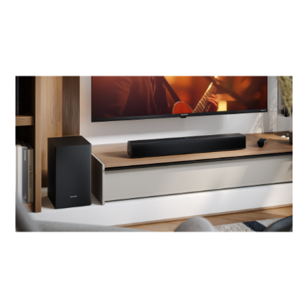 Sharp Compact 2.1 Soundbar with Wireless Subwoofer | HT-SBW121 | 240 W | Bluetooth | Black | Wireles
