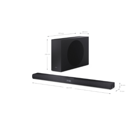 Sharp 2.1ch Ultra-slim Dolby Atmos/DTS Virtual: X Soundbar with Wireless Subwoofer | HT-SBW320 | 360