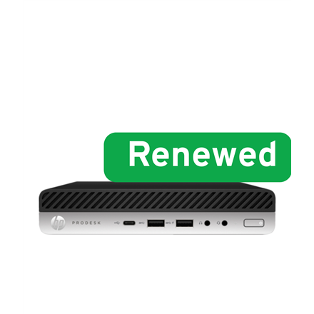 HP Renew Grade A | ProDesk 600 G4 Desktop Mini PC | Intel Core i3 | i3-8100T | 8 GB | SSD | 128 GB |