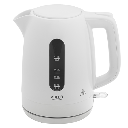Adler Kettle | AD 1380w | Electric | 2200 W | 1 L | Polypropylene | 360° rotational base | White
