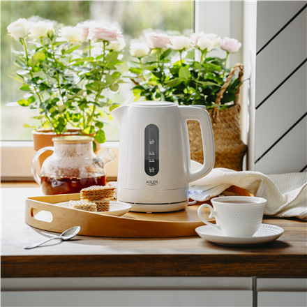 Adler Kettle | AD 1380w | Electric | 2200 W | 1 L | Polypropylene | 360° rotational base | White