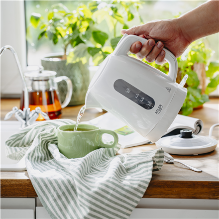 Adler Kettle | AD 1380w | Electric | 2200 W | 1 L | Polypropylene | 360° rotational base | White