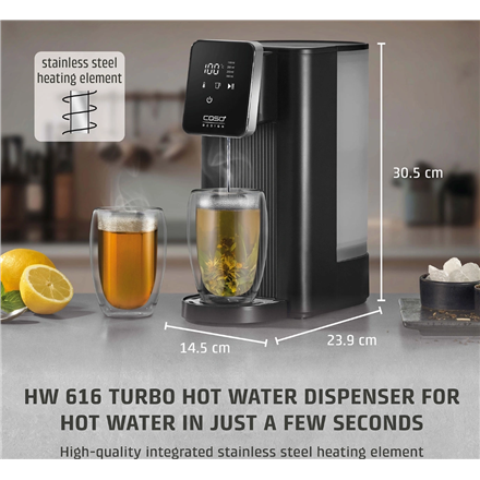 Caso Turbo Hot Water Dispenser | HW 616 | Water Dispenser | 2600 W | 2.5 L | Plastic/Stainless Steel