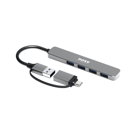 PORT CONNECT | Hub USB-C/USB-A vers 4 ports USB-A 3.0 5Gbps